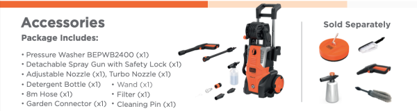 High Pressure Washer | Model:  BEPWB2400-IN Black+Decker - Image 7