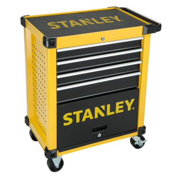 4 Draw Metal Trolley With Cabinet - Yellow Model No: STMT1-74305 - Image 3