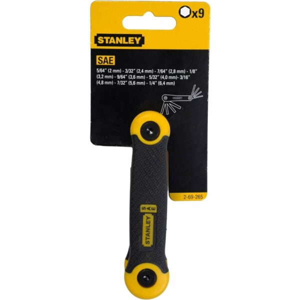 9 Pc Sae Folding Hex Key Set Model No: 2-69-265 - Image 2