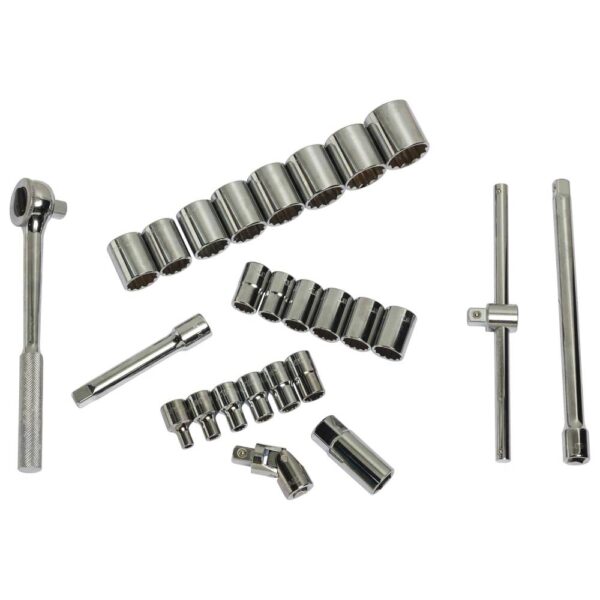 25pc 1/2 Sq. Dr.12pt Socket Set Imp Model No: 86-478 - Image 5