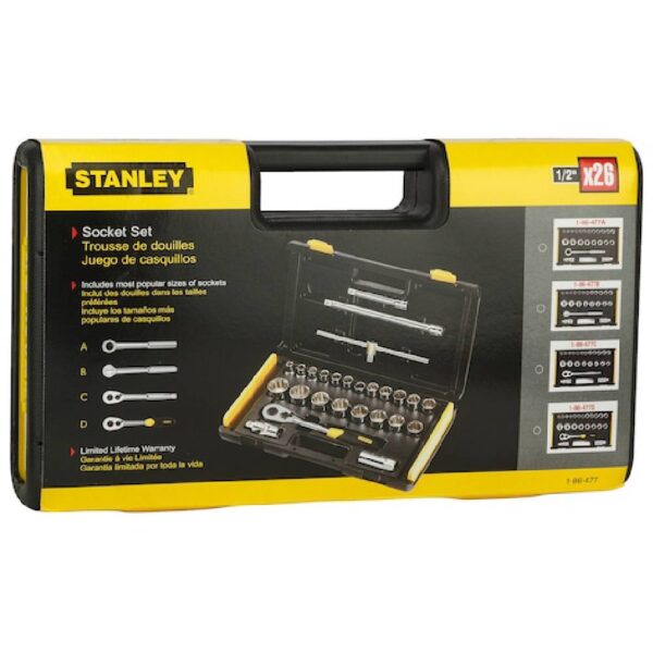 27pc-1/2 Sq. Dr 12pt Socket Set Met Model No: 86-477 - Image 2