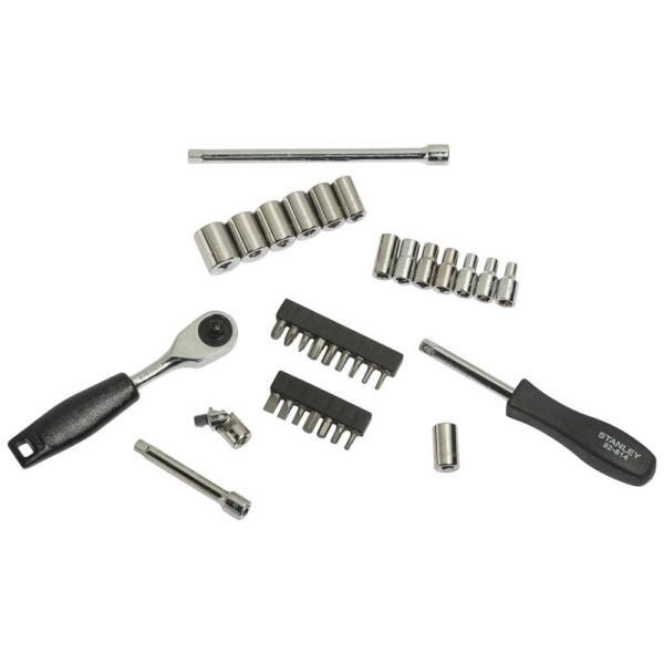 35pc 1/4 Sq. Dr. Socket Set 6pt Met Model No: 1-89-033 - Image 7