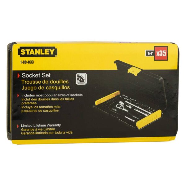 35pc 1/4 Sq. Dr. Socket Set 6pt Met Model No: 1-89-033 - Image 3