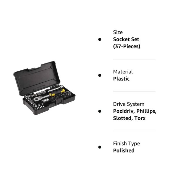 37 Pc 1/4" Compact Socket Set Model No: STMT82672-0 - Image 4