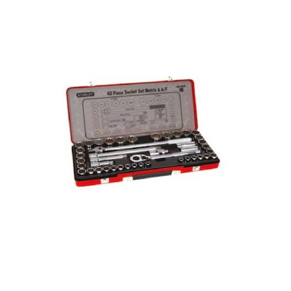 43pcs 1/2 Sq. Dr. 12pt Socket Set Met/imp Model No: 89-509 - Image 2