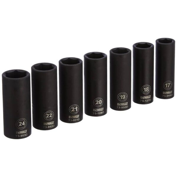 7pc 1/2" Deep Impact Socket Set Model No:  DWMT74737-0 - Image 3