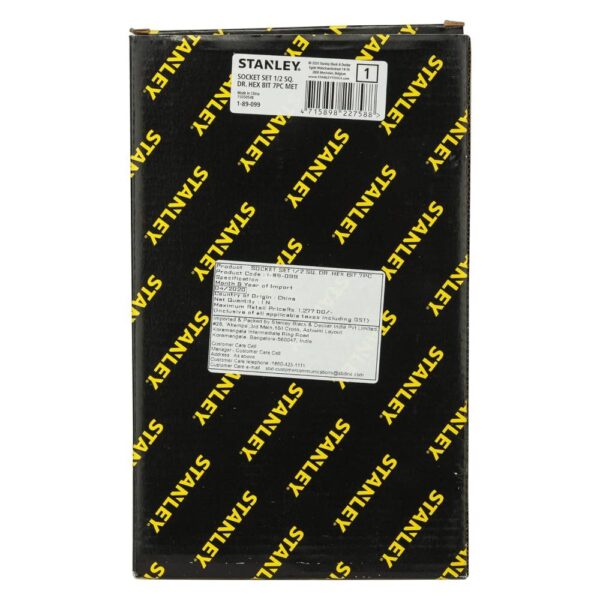 7pc 1/2 Sq. Dr. Hex Bit Socket Set Met Model No: 1-89-099 - Image 7