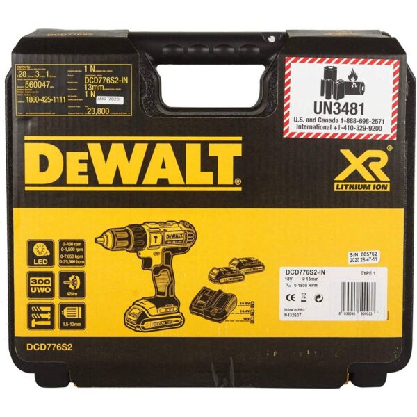 18v Impact Hammer Drill Model No: DCD776S2 - Image 5